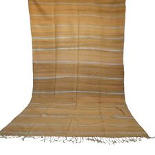Usado, Tapete de lã tribal berbere vintage feito à mão bege marroquino listra cinza franja comprar usado  Enviando para Brazil