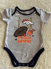 Denver Broncos futebol cinza azul toque manga curta peça única 12 meses comprar usado  Enviando para Brazil