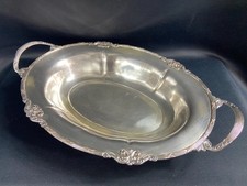 Usado, Cesta Pan Plano Hondo Oblongo con Asas Metal Plateado Estilo Luis XVI comprar usado  Enviando para Brazil