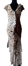 Vestido maxi Bebe Genevieve estampa de leopardo babado seda tamanho P novo com etiquetas comprar usado  Enviando para Brazil