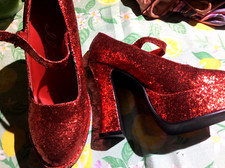 Red chunky heel for sale  New Port Richey