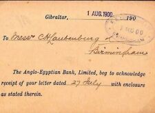 Usado, Cartão de papelaria postal bancário cobertura Gibraltar *Banco anglo-egípcio* 1900 BE117 comprar usado  Enviando para Brazil