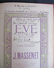 Autographe massenet 1899 d'occasion  Aurillac