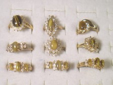 #.. 9,.,RINGS TIGER EYE DESIGNER SEMI-PRECIOUIS GEMSTONE LOTE ATACADO .T7last comprar usado  Enviando para Brazil
