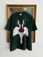Camiseta verde desenho animado vintage 1993 Sylvester Cat Warner Bros comprar usado  Enviando para Brazil