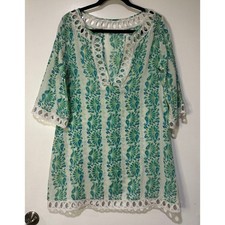 Túnica Calypso Christiane Celle Feminina Tamanho 2 Algodão Cobertura Top Vintage Multi, usado comprar usado  Enviando para Brazil