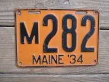 1934 maine license for sale  Cooperstown