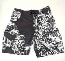 Shorts de tabuleiro Billabong 10,50" masculino estampa de caveiras preto e branco tamanho 33 novo sem etiquetas comprar usado  Enviando para Brazil