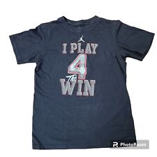 Camiseta Youth Jordan Jump Man I Play 4 The Win preta manga curta grande comprar usado  Enviando para Brazil