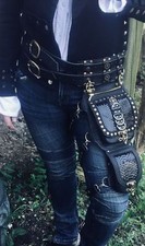 Bolsa de couro steampunk perna quadril bolsa utilitária coldre cinto ciclismo motociclista comprar usado  Enviando para Brazil