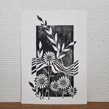 Linogravure fleur ombre d'occasion  Viarmes