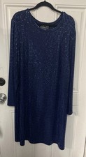 Vestido de festa Morgan & Co. feminino mini manga longa plus size 2X lantejoulas azul comprar usado  Enviando para Brazil