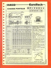 IVECO TRUCKS / EUROTECH / CHÂSSIS PORTEUR MP I90 E 34 / FICHE de 1992 comprar usado  Enviando para Brazil