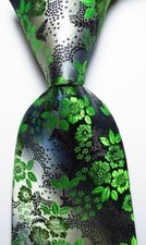 Nova Gravata Masculina Clássica Floral Preta Cinza Verde Tecido JACQUARD Seda comprar usado  Enviando para Brazil
