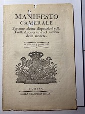 Regno sardegna manifesto usato  Genova
