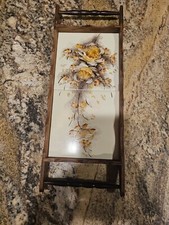 Usado, Arte de parede vintage de bandeja de servir madeira azulejo cerâmica comprar usado  Enviando para Brazil