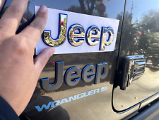 2 (dois) 2018-2024 JEEP Wrangler/Gladiator Fender emblema cromado com contorno azul comprar usado  Enviando para Brazil