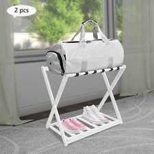 Portaequipajes de viaje 2 piezas soporte maletero en forma de X soporte para maleta con 6 correas blanco segunda mano  Embacar hacia Mexico