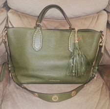 Bolsa satchel Michael Kors Brooklyn verde oliva couro grande Grab and Go comprar usado  Enviando para Brazil