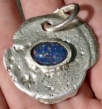 CHAVEIRO PINGENTE ESTERLINA TRIPLO OPALA FOGO PIN GALÁXIA VERMELHA AUSTRÁLIA ELENCO 4,50ct comprar usado  Enviando para Brazil