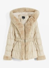 Steppjacke fellimitat creme gebraucht kaufen  Deutschland