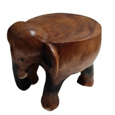 Banqueta de madeira esculpida cabeça de elefante cadeira infantil mesa lateral comprar usado  Enviando para Brazil