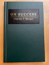 ON SUCCESS by CHARLES T. MUNGER - 2009 HARDCOVER EDITION - RARE and HTF! segunda mano  Embacar hacia Argentina