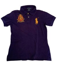 Camisa polo Ralph Lauren juvenil L azul County Riders logotipo clube de jóquei unissex, usado comprar usado  Enviando para Brazil