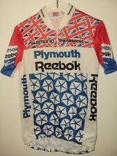 Camiseta Reebok Plymouth ciclismo jersey bicicleta vermelha branca azul equipe de bicicleta vintage G comprar usado  Enviando para Brazil