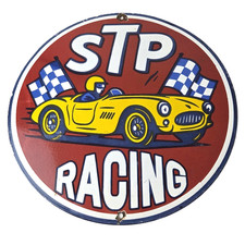 Placa de porcelana vintage STP - Placa automotiva de corrida com bomba de gasolina comprar usado  Enviando para Brazil
