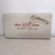 Caixa de metal vintage verde serviço de caminhão Boyden Iowa publicidade comprar usado  Enviando para Brazil