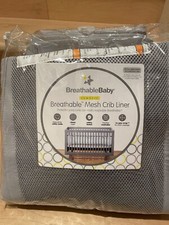 Forro de berço respirável de malha cinza bebê ~ Cinza - Excelente estado comprar usado  Enviando para Brazil