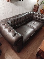 Canapé chesterfield cuir d'occasion  La Courneuve