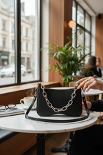 black leather handbag for sale  COBHAM