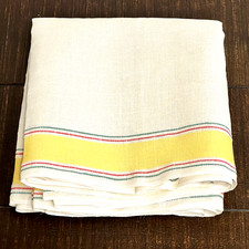 Toalha toalha listrada colorida vintage de linho para cozinha tecido 17" de largura 1,25 jardas, usado comprar usado  Enviando para Brazil