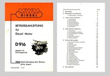 MWM Diesel Motor D 916-2 D 916-3 D 916-4 D 916-6 Betriebsanleitung Original 1978 comprar usado  Enviando para Brazil