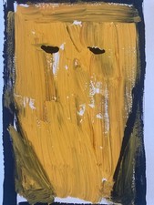 Linda pintura 2007 guache sobre papel arte abstrata Henry Noël máscara de chocolate, usado comprar usado  Enviando para Brazil
