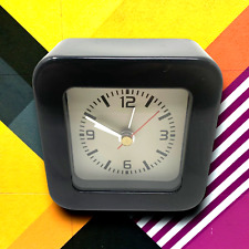 Vintage Y2K Modernista Quadrado Mesa de Viagem Despertador Preto Acrílico Bateria Op comprar usado  Enviando para Brazil
