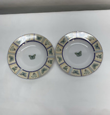 Conjunto 2 tigelas de sopa Gibson Designs SPRING MONARK aro planta borboleta painéis comprar usado  Enviando para Brazil