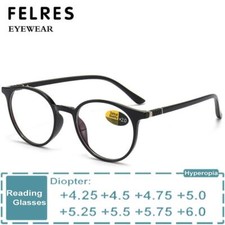 Óculos de leitura retrô masculinos femininos redondos de alta resistência +4,5 +5,0 +5,5 +6,0 comprar usado  Enviando para Brazil