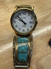 Vintage Timex Indiglo WR30M Relógio com Pulseira de Encaixe Turquesa do Sudoeste comprar usado Vintage Timex Indiglo WR30M Relógio com Pulseira de Encaixe Turquesa do Sudoeste comprar usado  Enviando para Brazil