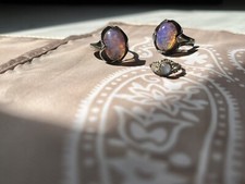 Anéis de opala e cachecol de seda vintage arco-íris fogo comprar usado  Enviando para Brazil