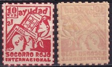 SCW Political Labels 10 cts Ayudad al Socorro Rojo Internacional (S.R.I.) comprar usado  Enviando para Brazil