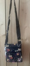 MINI BOLSA TIRACOLO LATERAL 4 X 6 POLEGADAS DE COMPRIMENTO PRETA COM 2 ZÍPERES BOLSA CORUJA comprar usado  Enviando para Brazil
