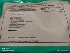 Offert rations combat d'occasion  Paris XI