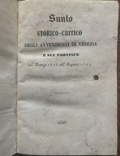 Sunto storico critico usato Sunto storico critico usato  Trieste