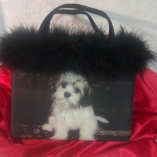 Bolsa/bolsa/bolsa tote para filhote com penas Shi Tzu preto e branco  comprar usado  Enviando para Brazil