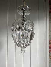 LUSTRE ENCANTADOR PEQUENO ANTIGO DE CRISTAL DE CHUMBO E VIDRO CORTADO comprar usado  Enviando para Brazil