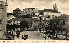 Cartão postal vintage real de Portugal, Sintra, Cintra, Largo de D. Maria Pia e Palácio, usado comprar usado  Enviando para Brazil