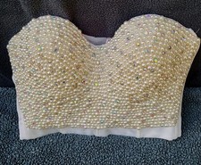 White sequinned bustier for sale  LYTHAM ST. ANNES